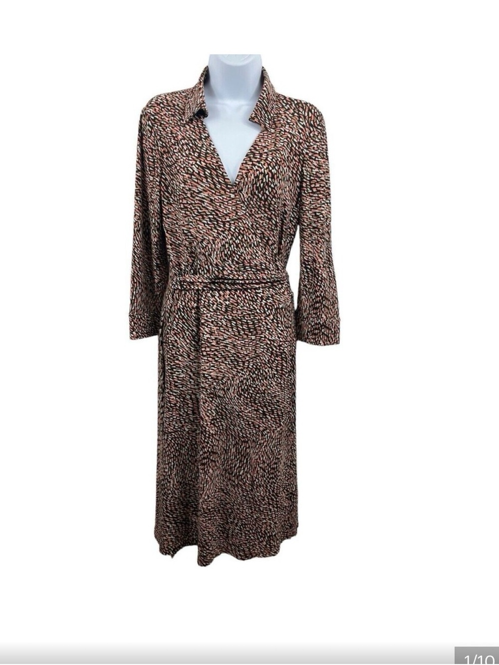 Jones New York Black, Brown& Pink wrap dress size 8
